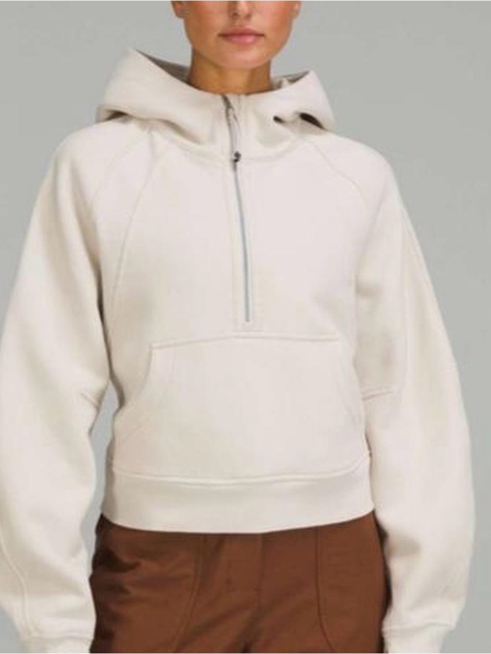 lululemon athletica Cream Half‑Zip Hoodie Pullover